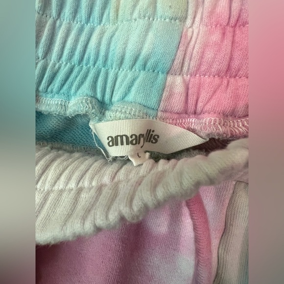 Amaryllis Colorful Bright Pink Teal Tie-Dye Sweatpant Joggers Size L - Picture 2 of 7